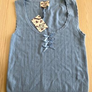 Hippie Rose Light Blue Knit Tank Top